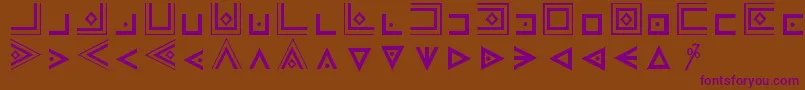 MasonicCipherSymbols-Schriftart – Violette Schriften auf braunem Hintergrund