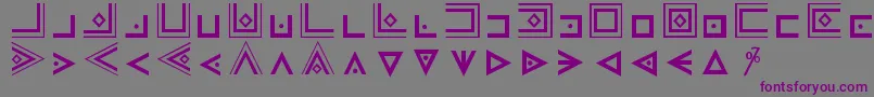Czcionka MasonicCipherSymbols – fioletowe czcionki na szarym tle