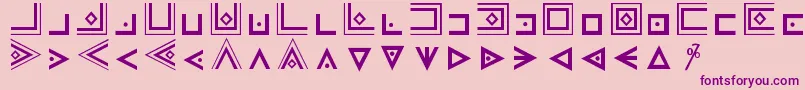 MasonicCipherSymbols-Schriftart – Violette Schriften auf rosa Hintergrund