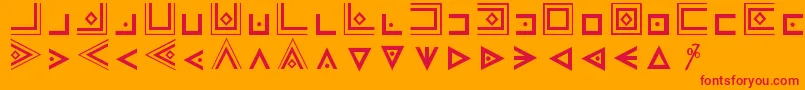 フォントMasonicCipherSymbols – オレンジの背景に赤い文字