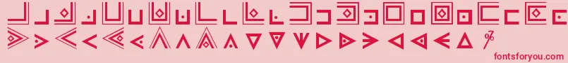 Fonte MasonicCipherSymbols – fontes vermelhas em um fundo rosa