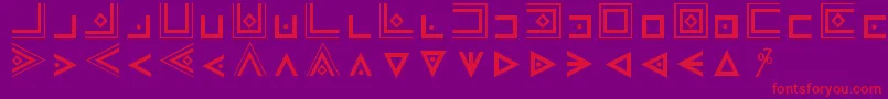 MasonicCipherSymbols-Schriftart – Rote Schriften auf violettem Hintergrund