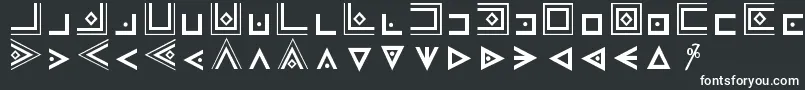 MasonicCipherSymbols-Schriftart – Weiße Schriften auf schwarzem Hintergrund