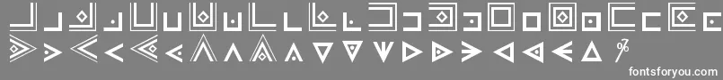 MasonicCipherSymbols-fontti – valkoiset fontit harmaalla taustalla