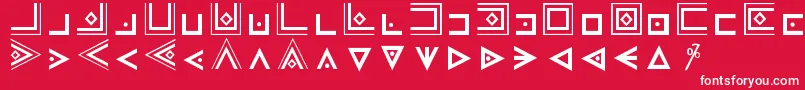 Fonte MasonicCipherSymbols – fontes brancas em um fundo vermelho