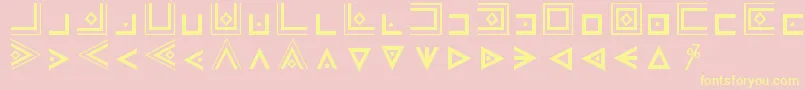 Fonte MasonicCipherSymbols – fontes amarelas em um fundo rosa