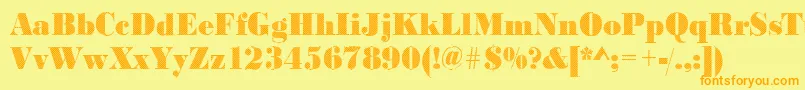 BodonidiamondsRegular Font – Orange Fonts on Yellow Background