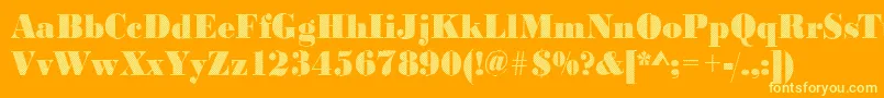 BodonidiamondsRegular-Schriftart – Gelbe Schriften auf orangefarbenem Hintergrund