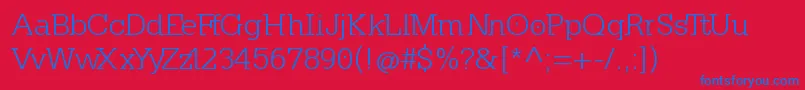 KleinslabserifLight Font – Blue Fonts on Red Background