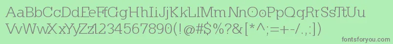 フォントKleinslabserifLight – 緑の背景に灰色の文字