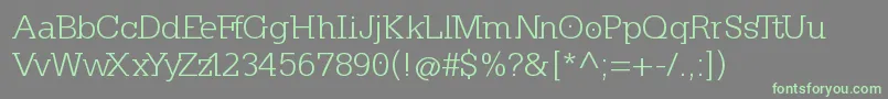 KleinslabserifLight-fontti – vihreät fontit harmaalla taustalla