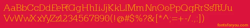 KleinslabserifLight Font – Orange Fonts on Red Background