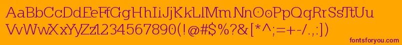 KleinslabserifLight Font – Purple Fonts on Orange Background