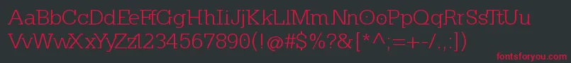 フォントKleinslabserifLight – 黒い背景に赤い文字