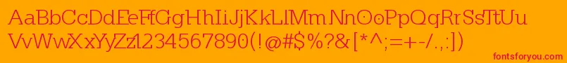 KleinslabserifLight Font – Red Fonts on Orange Background