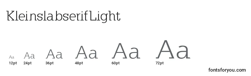 KleinslabserifLight Font Sizes