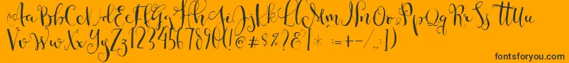 Cestlaisabellyalt-Schriftart – Schwarze Schriften auf orangefarbenem Hintergrund