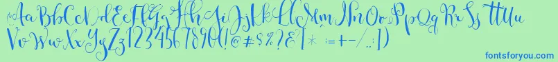 Cestlaisabellyalt Font – Blue Fonts on Green Background