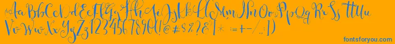 Cestlaisabellyalt Font – Blue Fonts on Orange Background