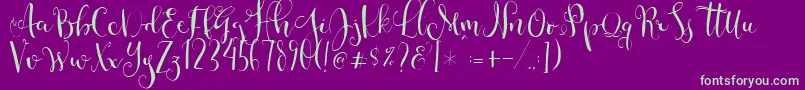 Cestlaisabellyalt Font – Green Fonts on Purple Background