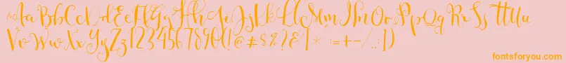 Cestlaisabellyalt-Schriftart – Orangefarbene Schriften auf rosa Hintergrund