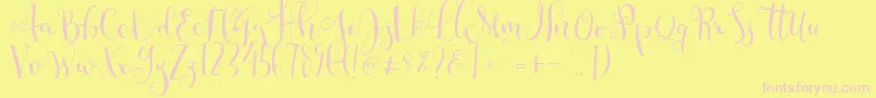 Cestlaisabellyalt Font – Pink Fonts on Yellow Background