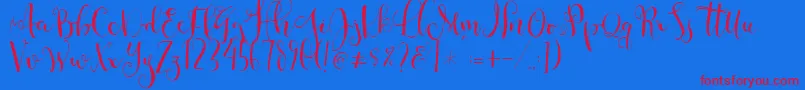 Cestlaisabellyalt Font – Red Fonts on Blue Background