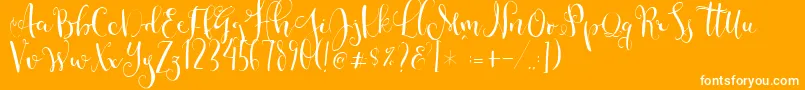 Cestlaisabellyalt-Schriftart – Weiße Schriften auf orangefarbenem Hintergrund