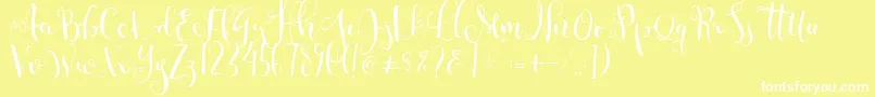 Cestlaisabellyalt Font – White Fonts on Yellow Background