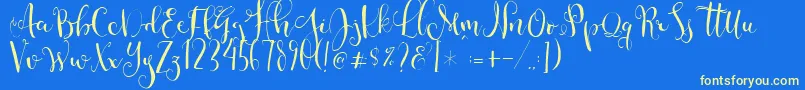 Cestlaisabellyalt Font – Yellow Fonts on Blue Background