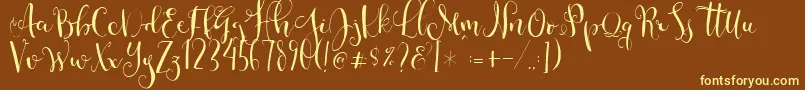 Cestlaisabellyalt Font – Yellow Fonts on Brown Background