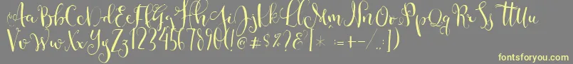 Cestlaisabellyalt Font – Yellow Fonts on Gray Background