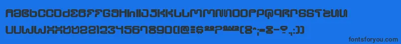 UltraSupervixenHoneyedOut Font – Black Fonts on Blue Background