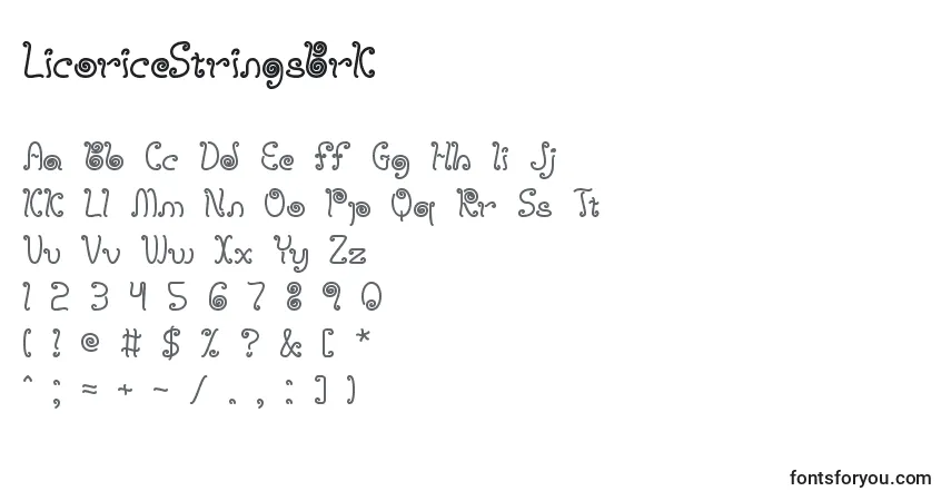 Czcionka LicoriceStringsBrk – alfabet, cyfry, specjalne znaki
