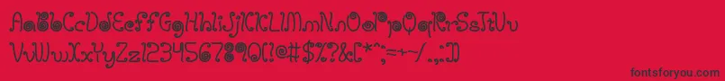 LicoriceStringsBrk Font – Black Fonts on Red Background