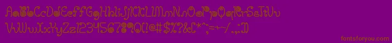 LicoriceStringsBrk-Schriftart – Braune Schriften auf violettem Hintergrund