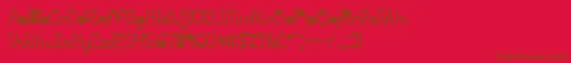 LicoriceStringsBrk Font – Brown Fonts on Red Background