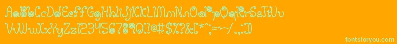 フォントLicoriceStringsBrk – オレンジの背景に緑のフォント