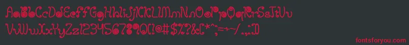 LicoriceStringsBrk Font – Red Fonts on Black Background