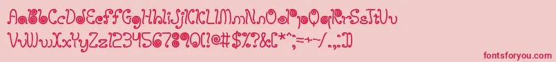 LicoriceStringsBrk Font – Red Fonts on Pink Background