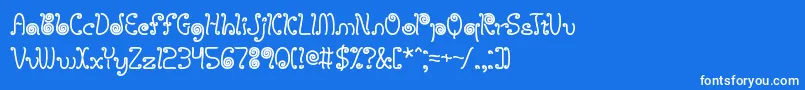 LicoriceStringsBrk Font – White Fonts on Blue Background