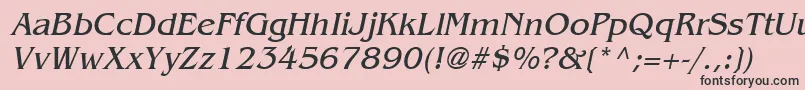 Czcionka BangleItalic – czarne czcionki na różowym tle