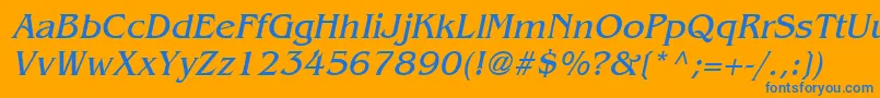 BangleItalic Font – Blue Fonts on Orange Background