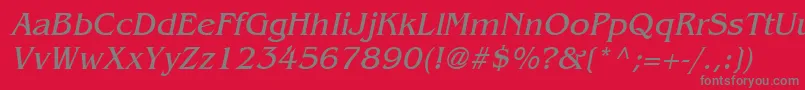 BangleItalic Font – Gray Fonts on Red Background