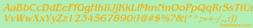 Lisätietoja BangleItalic-fontista BangleItalic-fontti – oranssit fontit vihreällä taustalla