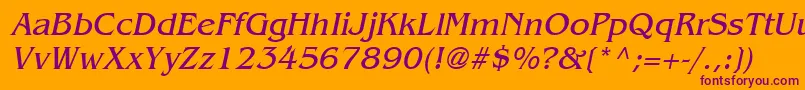 BangleItalic Font – Purple Fonts on Orange Background