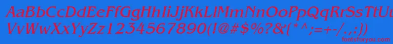 BangleItalic Font – Red Fonts on Blue Background