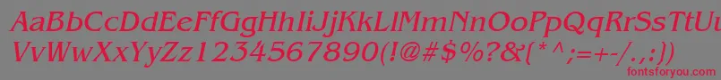 Fonte BangleItalic – fontes vermelhas em um fundo cinza