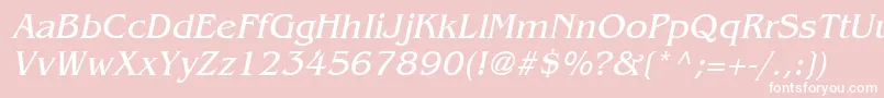 BangleItalic-fontti – valkoiset fontit vaaleanpunaisella taustalla