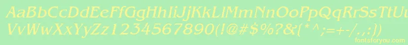 BangleItalic Font – Yellow Fonts on Green Background